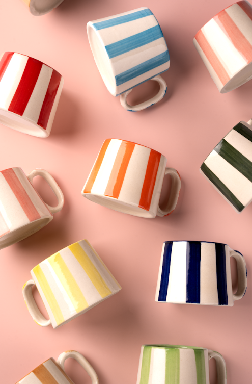 stripe coffee mug and cup