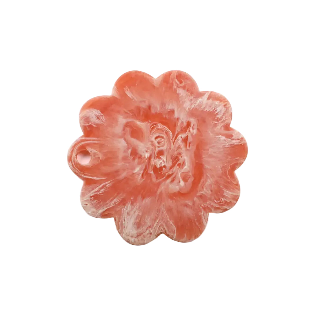 Scallop Resin Cheese Charcuterie Board,Pink - 12 Inches
