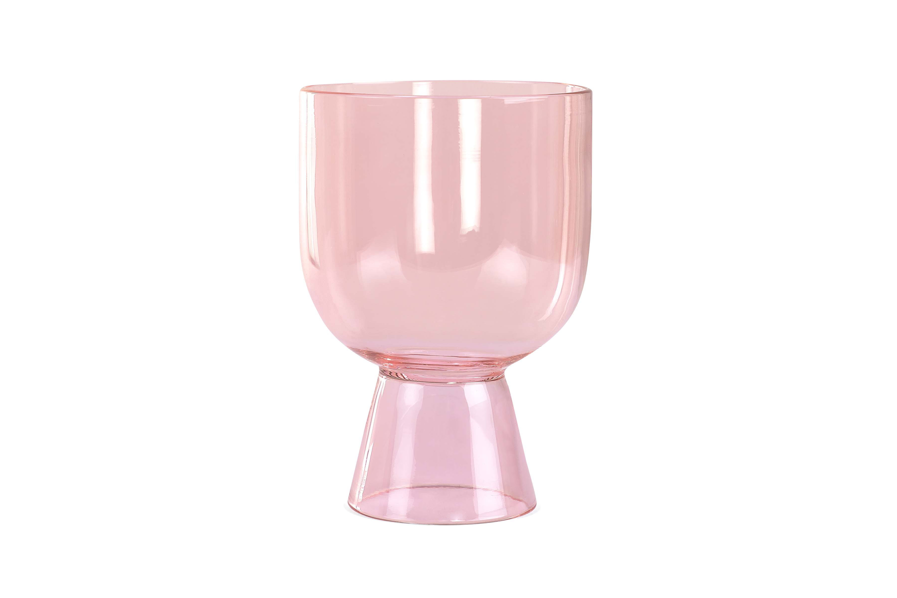 Colored Handblown Drinkware Glass, Pink- 4.5X3.1 Inch- (SET OF 4)