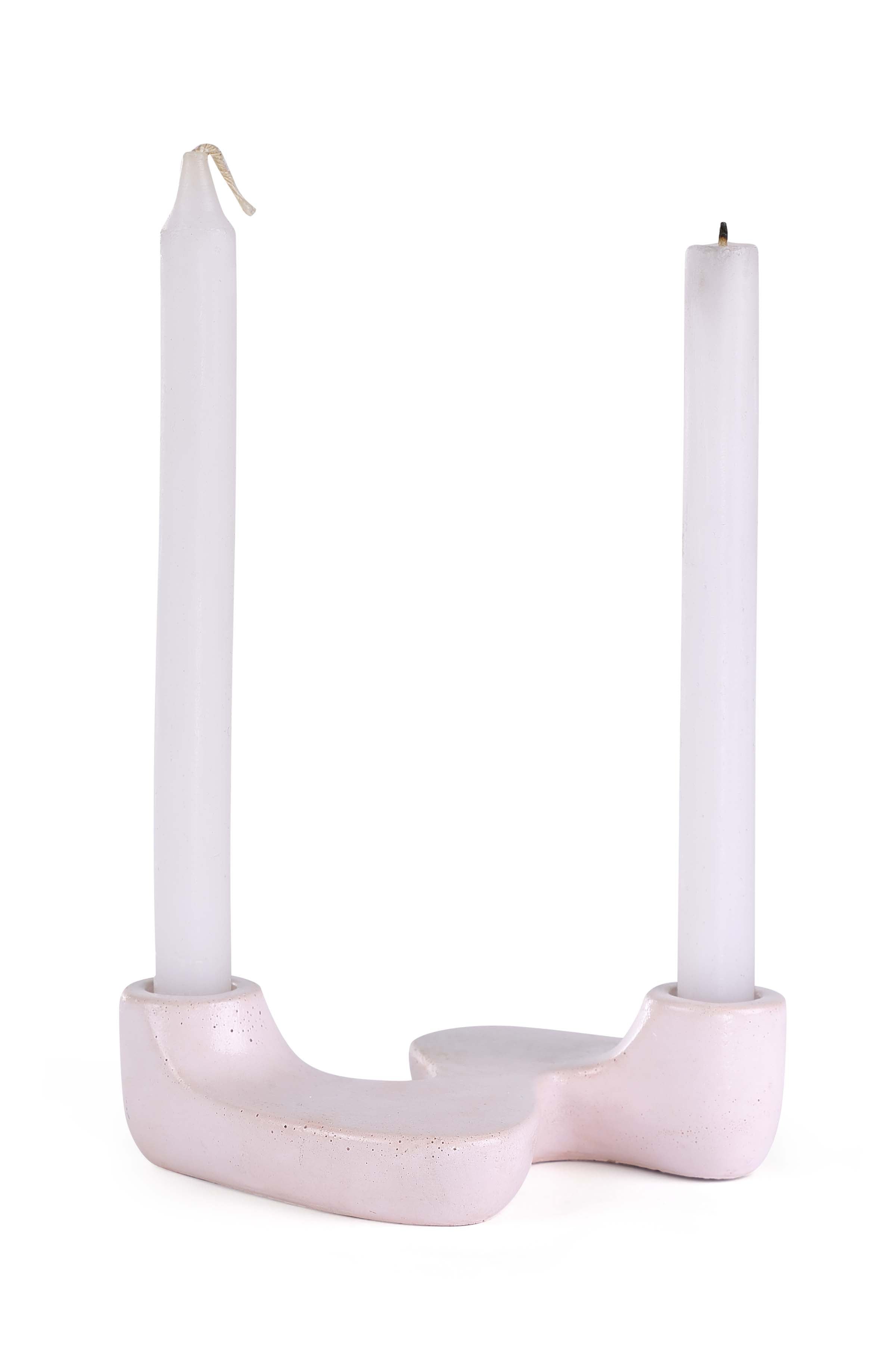 "S" Style Nordic Concrete Candle Holder -Pink (Set of 2)