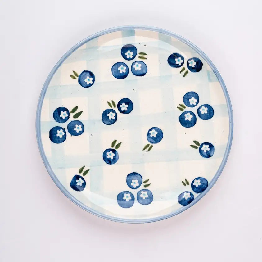 Blueberry Ceramic Breakfast Set - Side Plate And Breakfast Bowl (Set of 2)