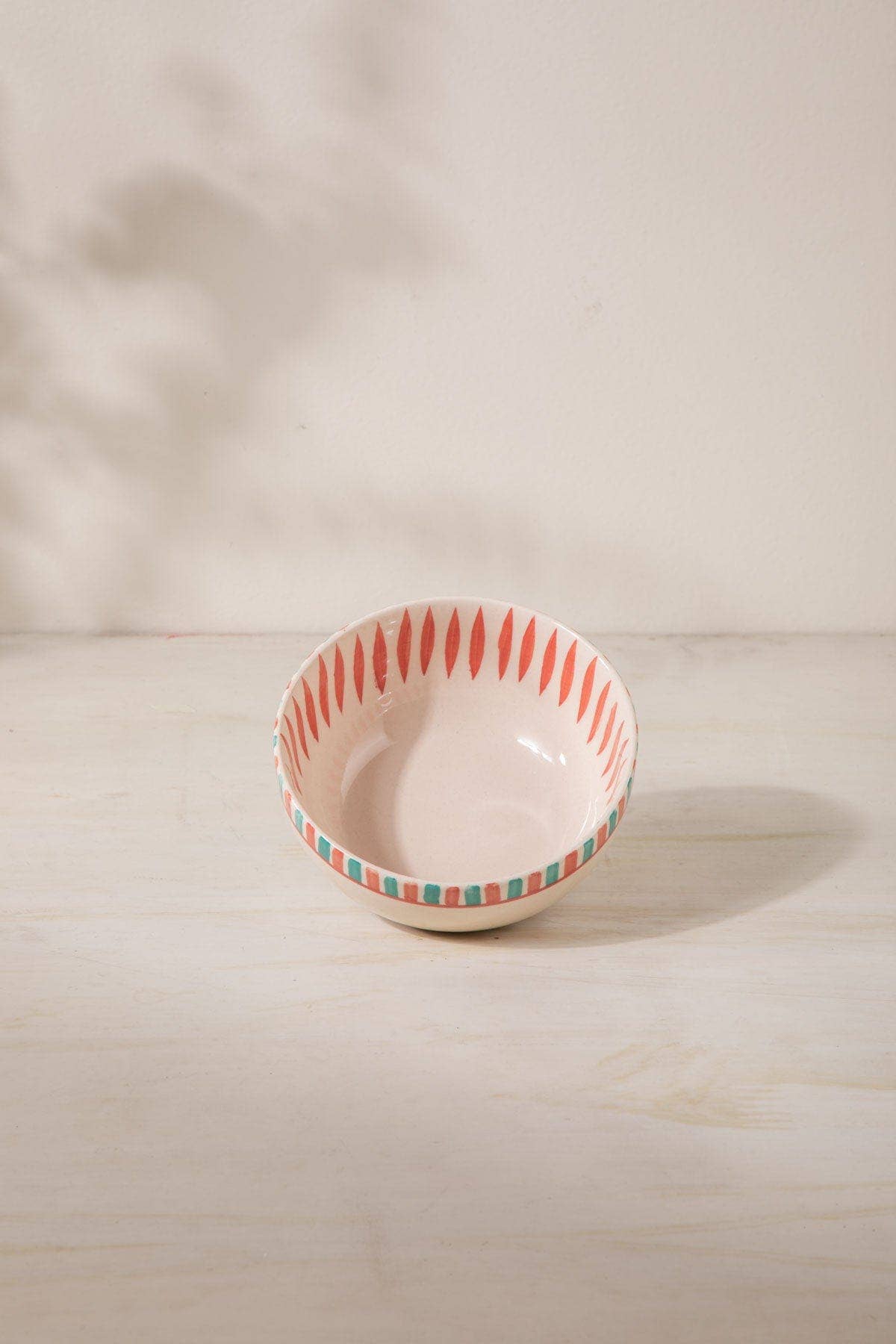 Toddy Palm Round Bowl | Hand-Painted Stoneware | Set Of 2