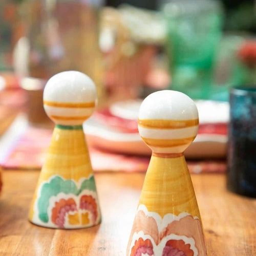 Rose Ceramic Salt And Pepper Shaker (Set Of 2) - 2x2x4.3 Inches