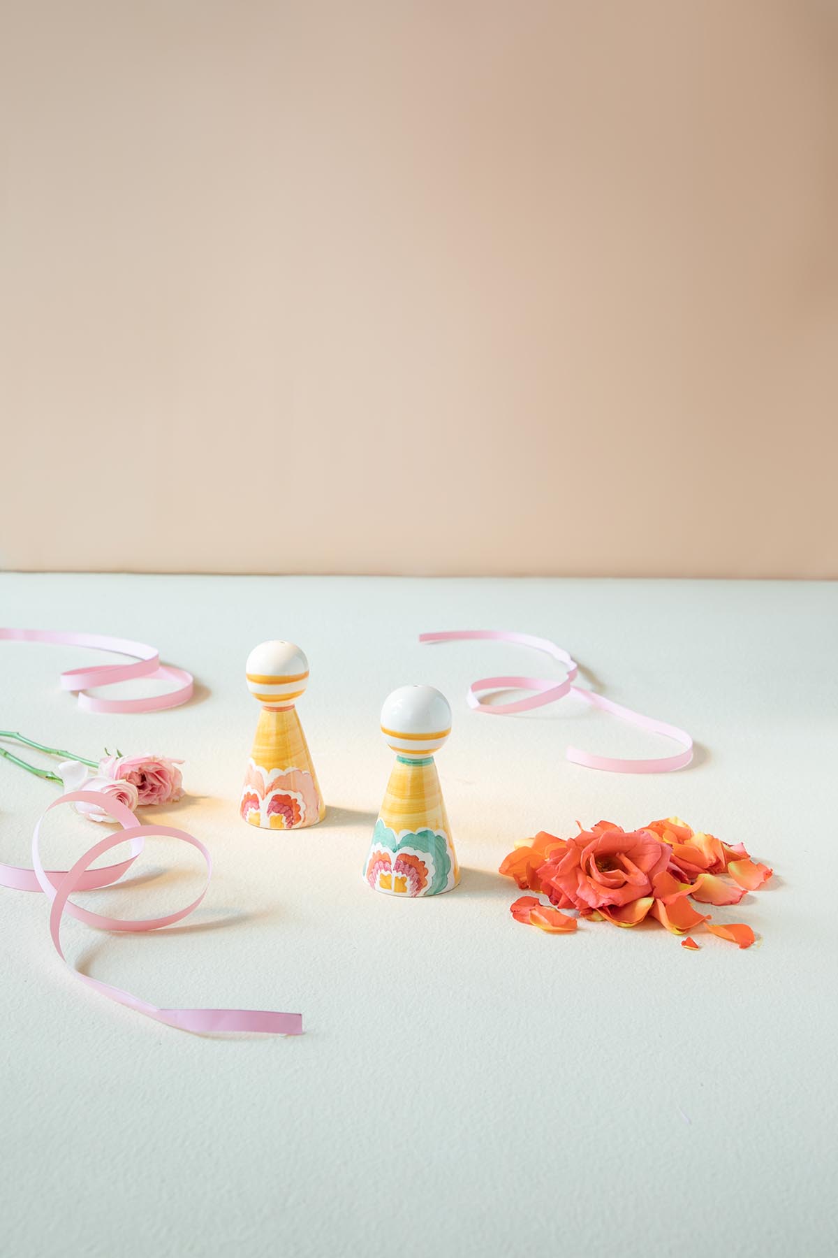 Rose Ceramic Salt And Pepper Shaker (Set Of 2) - 2x2x4.3 Inches