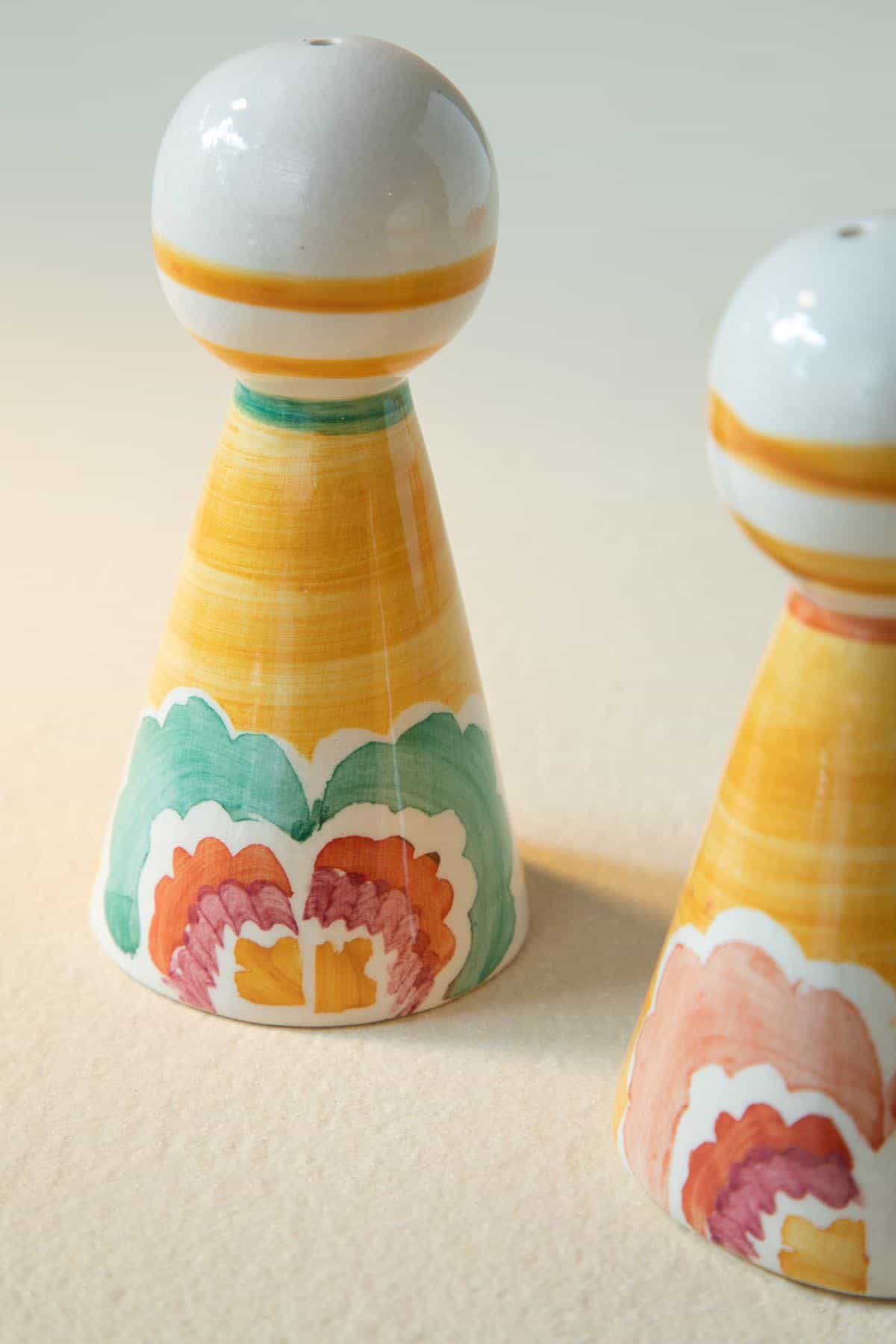 Rose Ceramic Salt And Pepper Shaker (Set Of 2) - 2x2x4.3 Inches