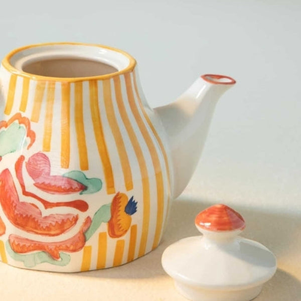 Rose Ceramic Tea Pot - 10x6 Inches