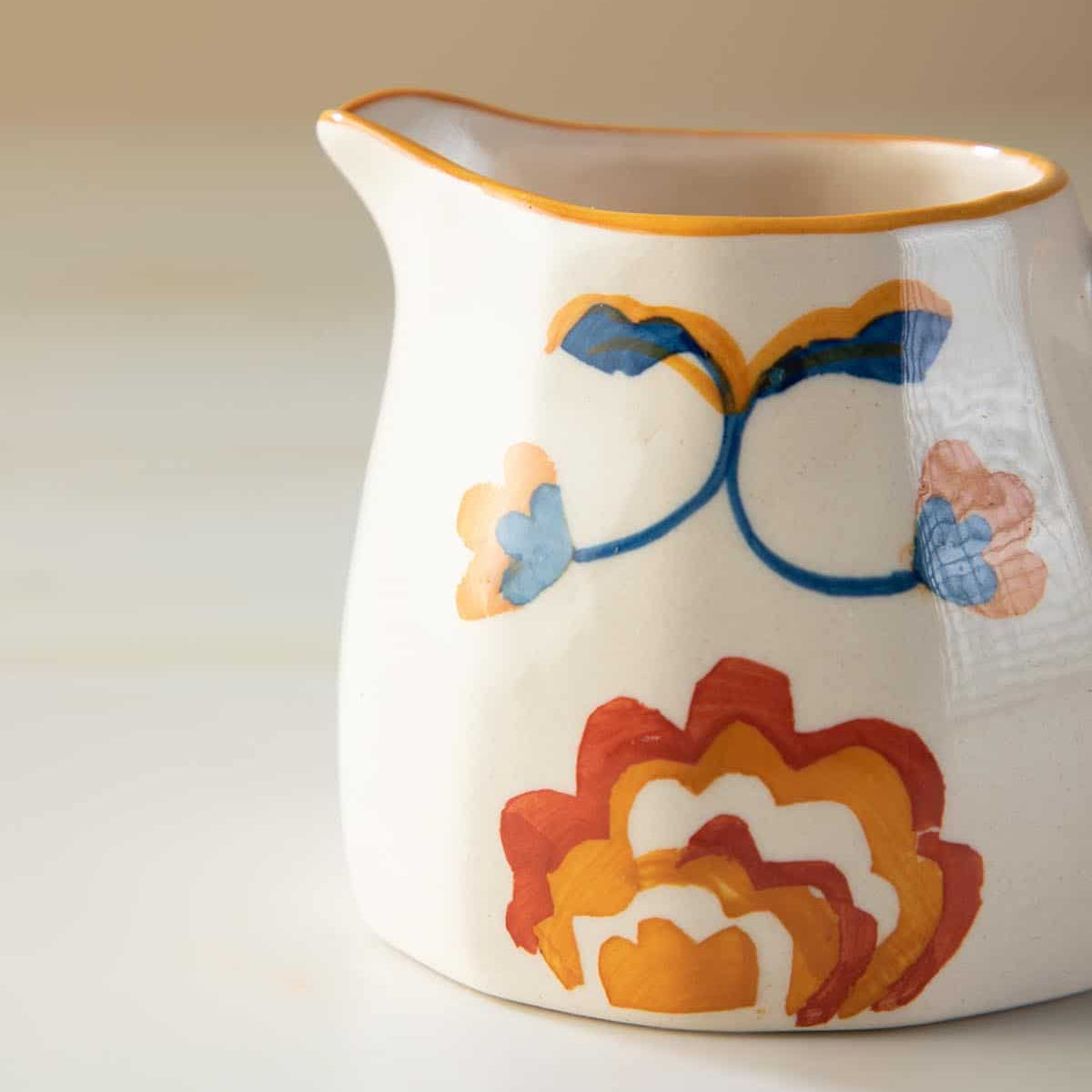 Rose Ceramic Creamer - 5x3 Inches