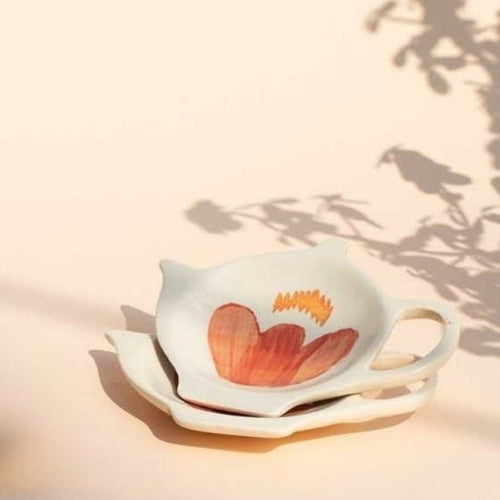 Gypsy Rose Orange Tea Set Thingy (Set Of 2) - 5x4x0.5 Inches