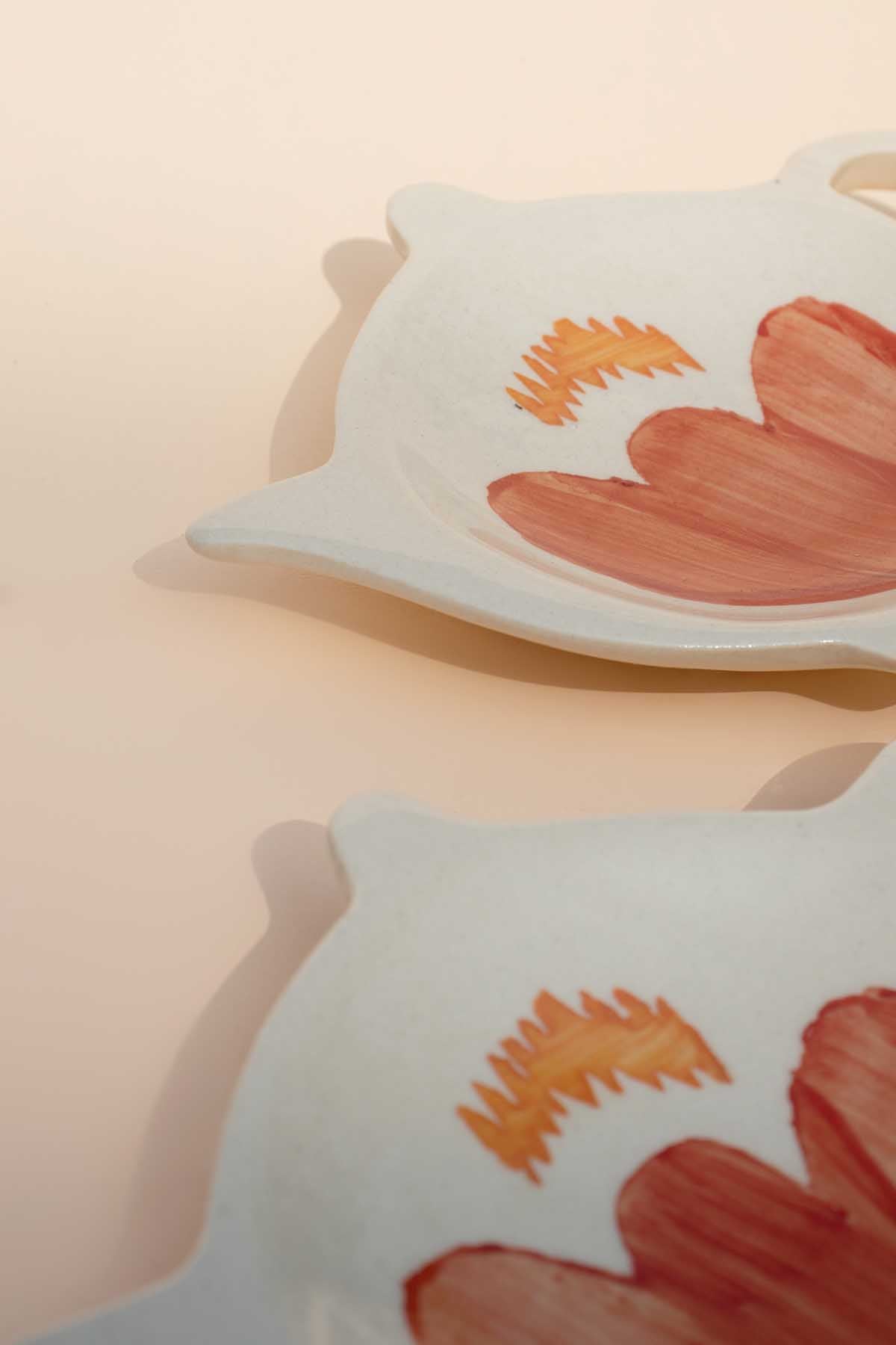 Gypsy Rose Orange Tea Set Thingy (Set Of 2) - 5x4x0.5 Inches