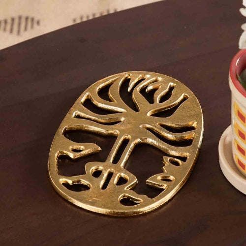 Freedom Tree Trivet (Gold) 8.5x6x0.5 Inches