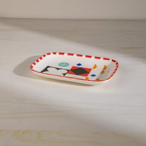 Circle Of Joyee Ceramic Nut Tray - Multi , 9.5x6.5x1 Inches