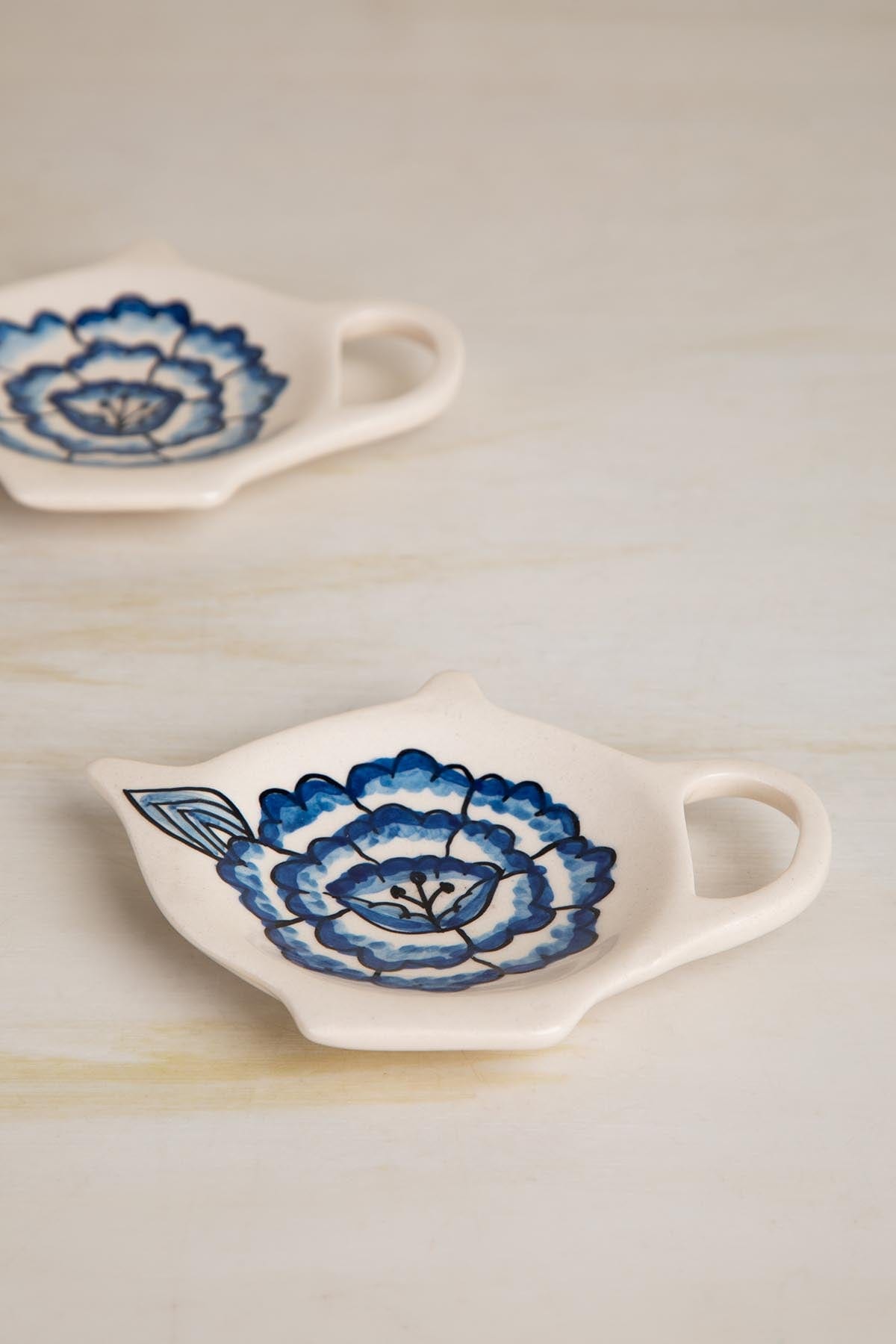 Damask Tea Set Thinggy (Set Of 2) - 5x4x0.5 Inches
