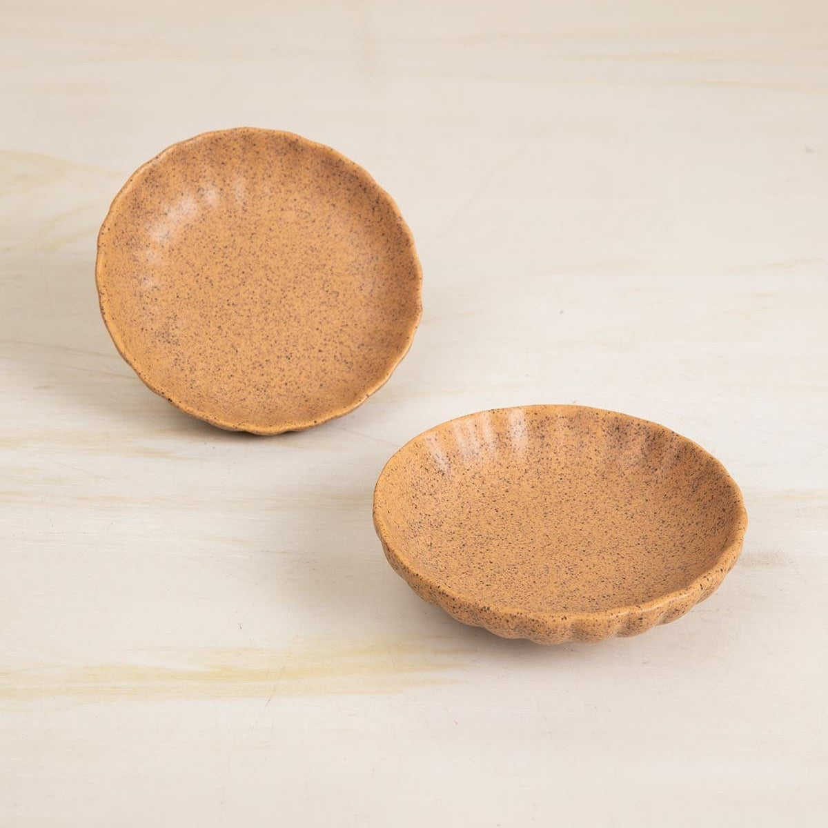 Studio Naturals Butter Yellow Trinket Dish (Set Of 2) - 4x4x1 Inches