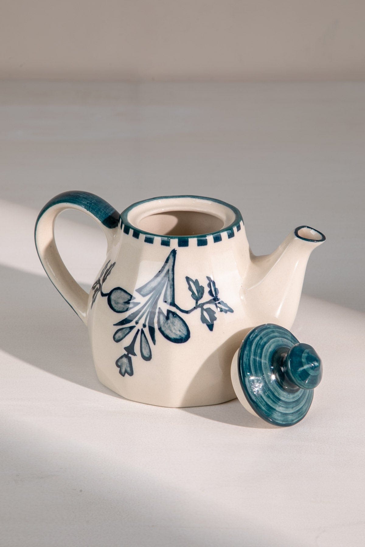 Teal Ceramic Tea Pot - 6x6x10 Inches
