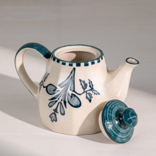 Teal Ceramic Tea Pot - 6x6x10 Inches