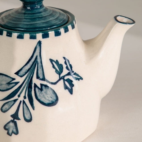 Teal Ceramic Tea Pot - 6x6x10 Inches