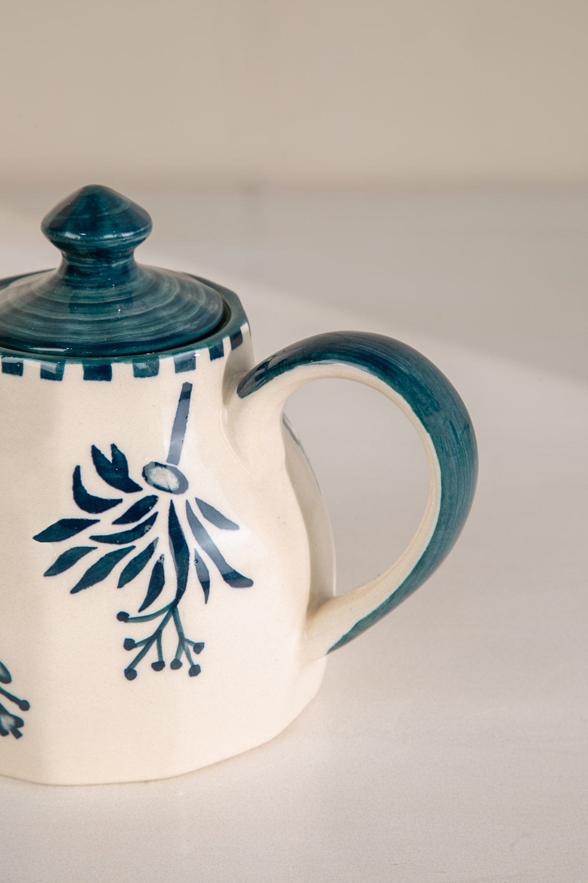 Teal Ceramic Tea Pot - 6x6x10 Inches
