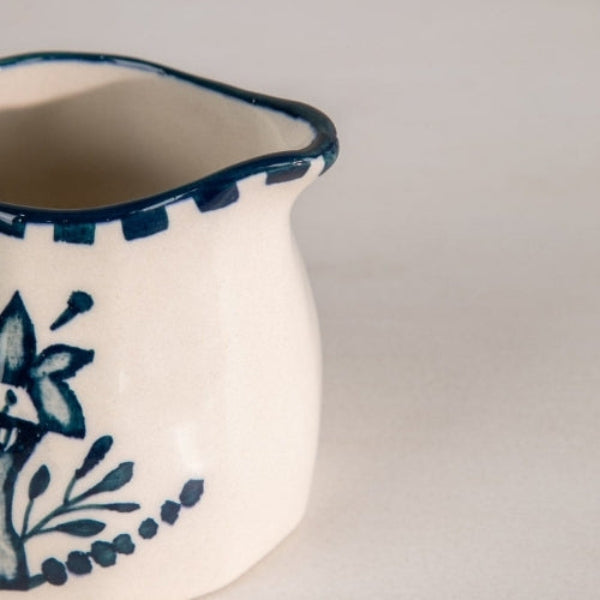 Teal Ceramic Milk Pot - 3x3x5 Inches