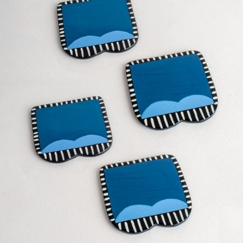 The Plump Cobalt Blue Coaster (Set Of 4) 4x4x0.2 Inches