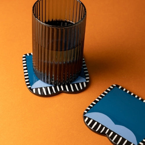 The Plump Cobalt Blue Coaster (Set Of 4) 4x4x0.2 Inches