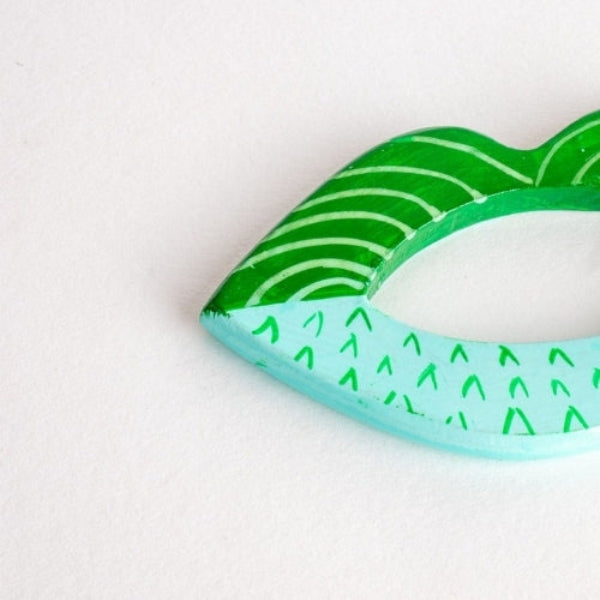 Muah Green Napkin Ring (Set Of 2) 2.75x1.5x0.2 Inches