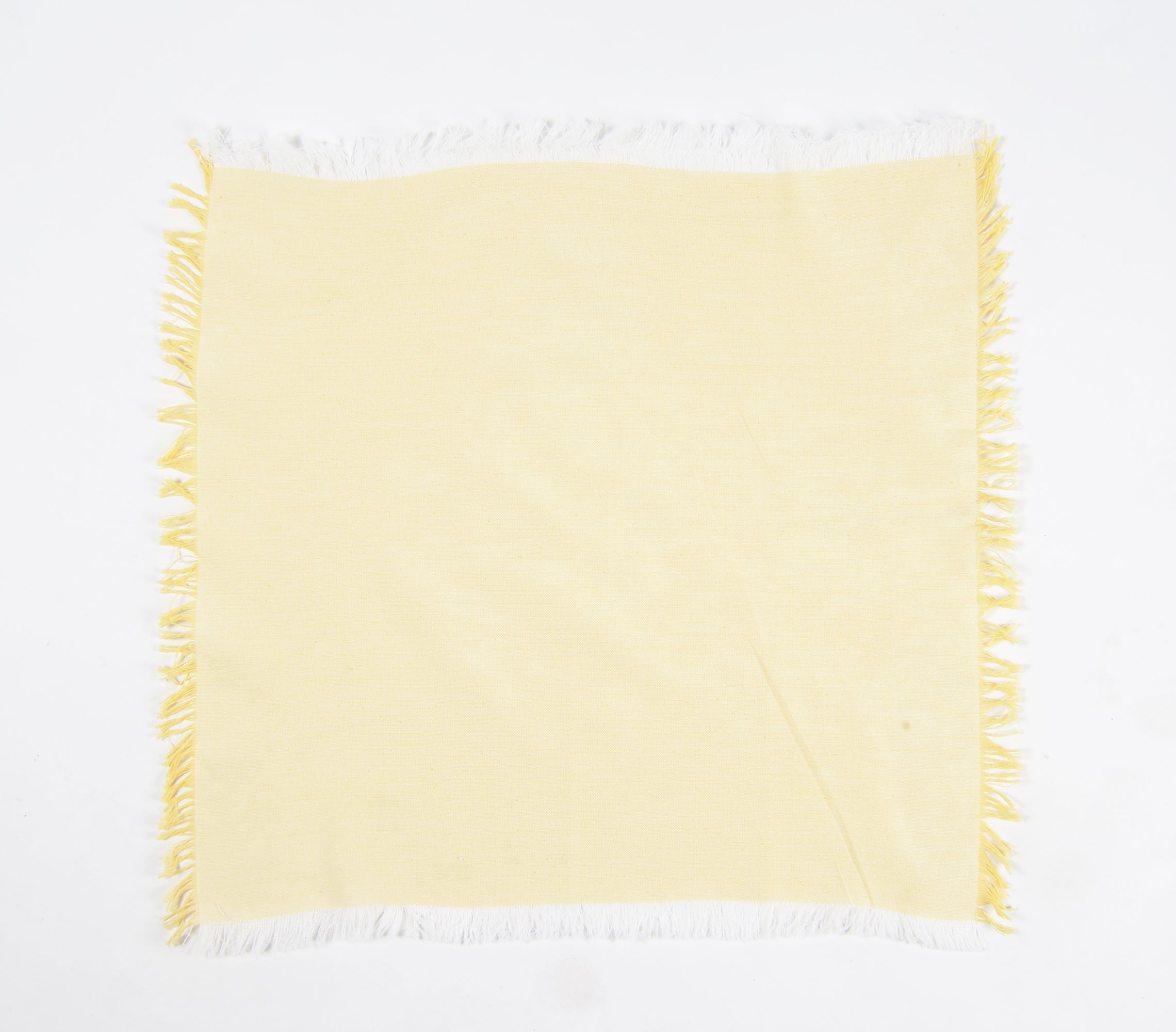 Fringe Borders Yellow Napkins (Set of 4), 18 Inch- 2 SETS