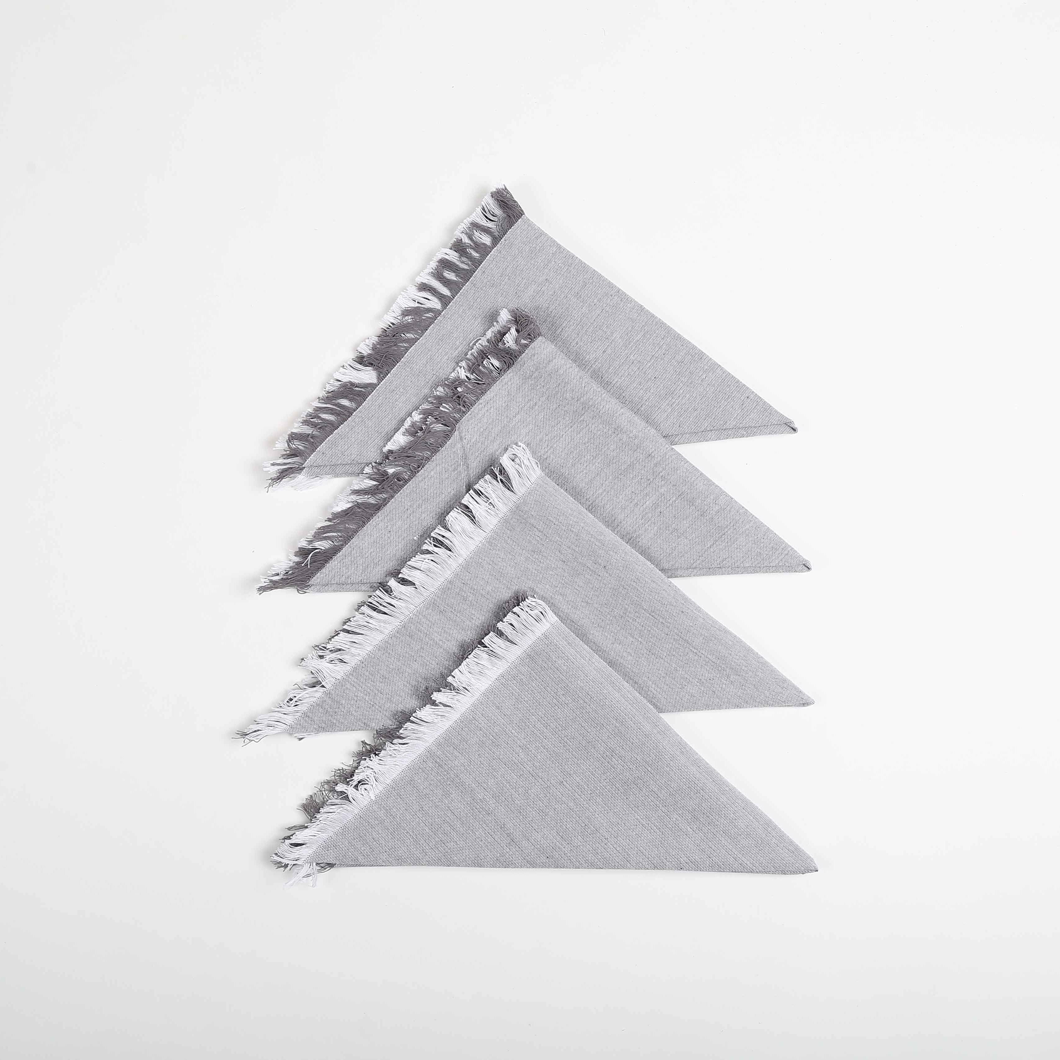 Muted Grey Cotton Table Napkins (Set of 4), 18 Inch- 2 SETS