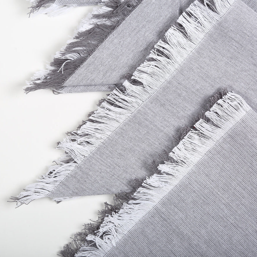 Muted Grey Cotton Table Napkins (Set of 4), 18 Inch- 2 SETS
