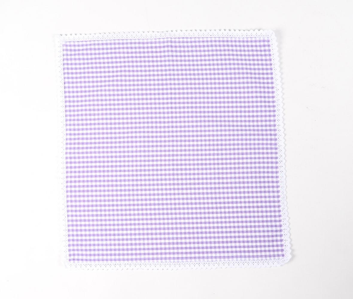 Checkered Purple Table Napkins (Set of 4), 18 Inch-2 SETS