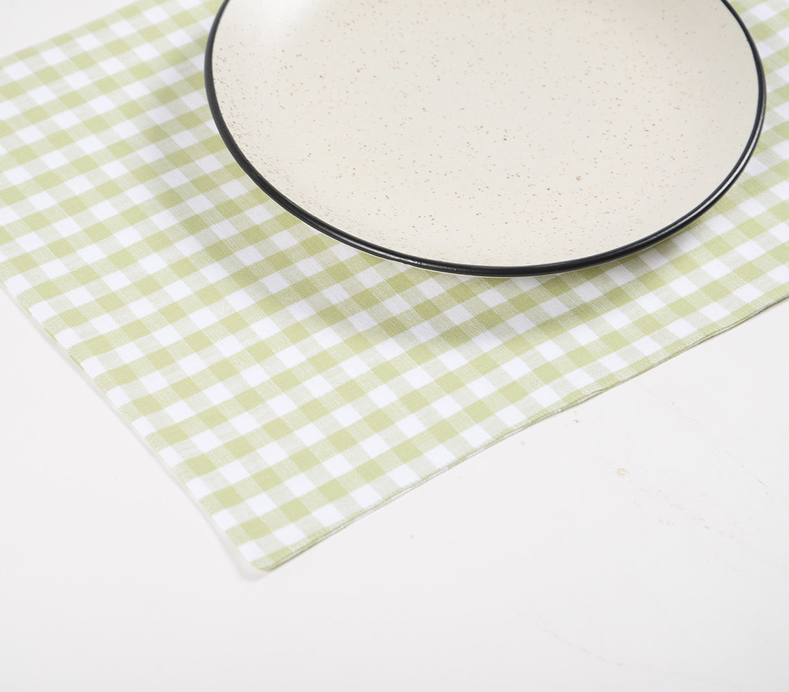 Mini Checkered Cotton Placemats (set of 4), 19 x 13 Inch