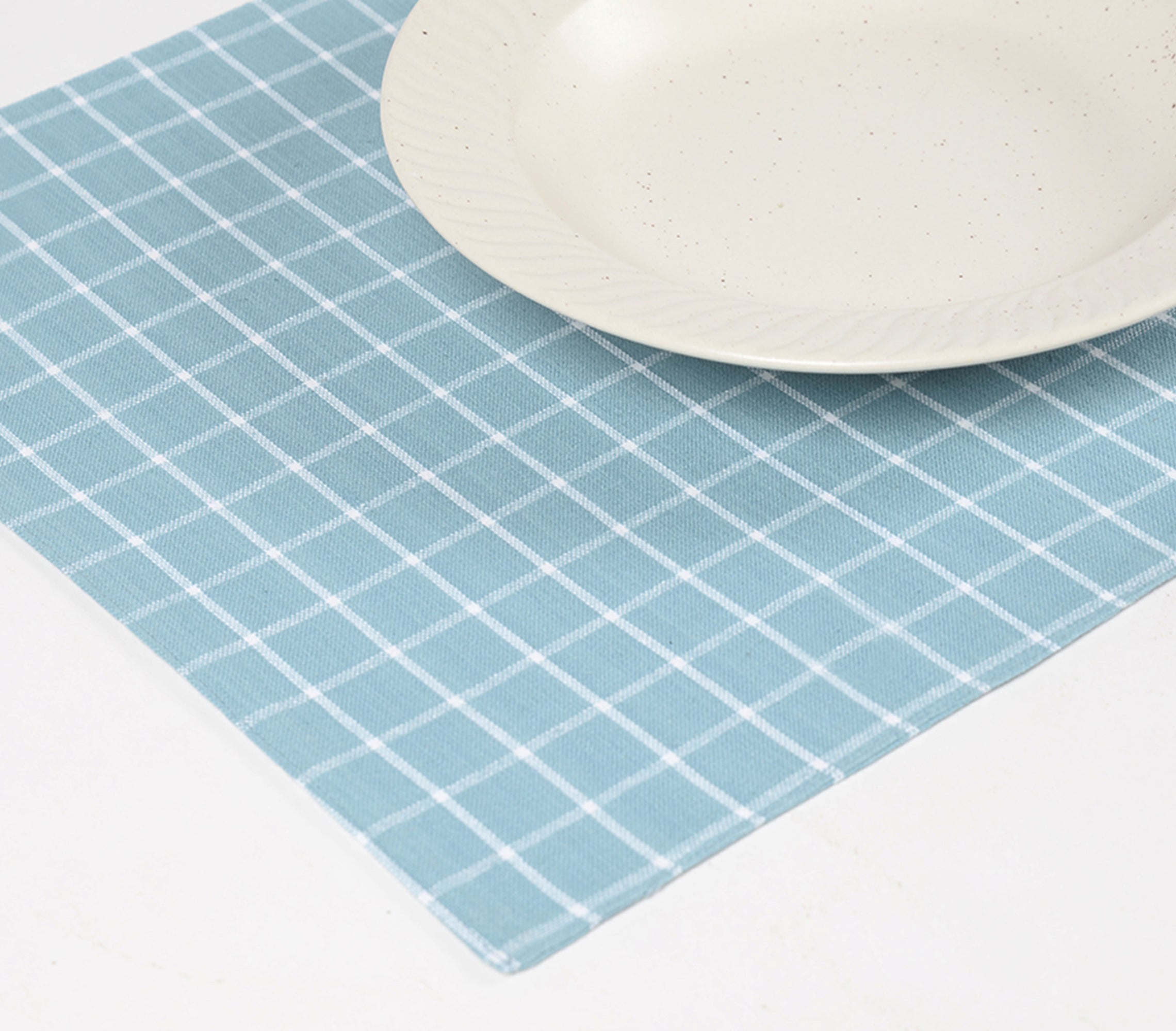 Checkered Sky Cotton Placemats (set of 4), 18.5 X 13 inch- 2 SETS