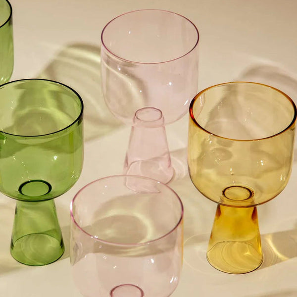 Aria Yellow Glass Dessert Bowls - 3 x 5.75 Inches, 9.45 oz (Set of 4)