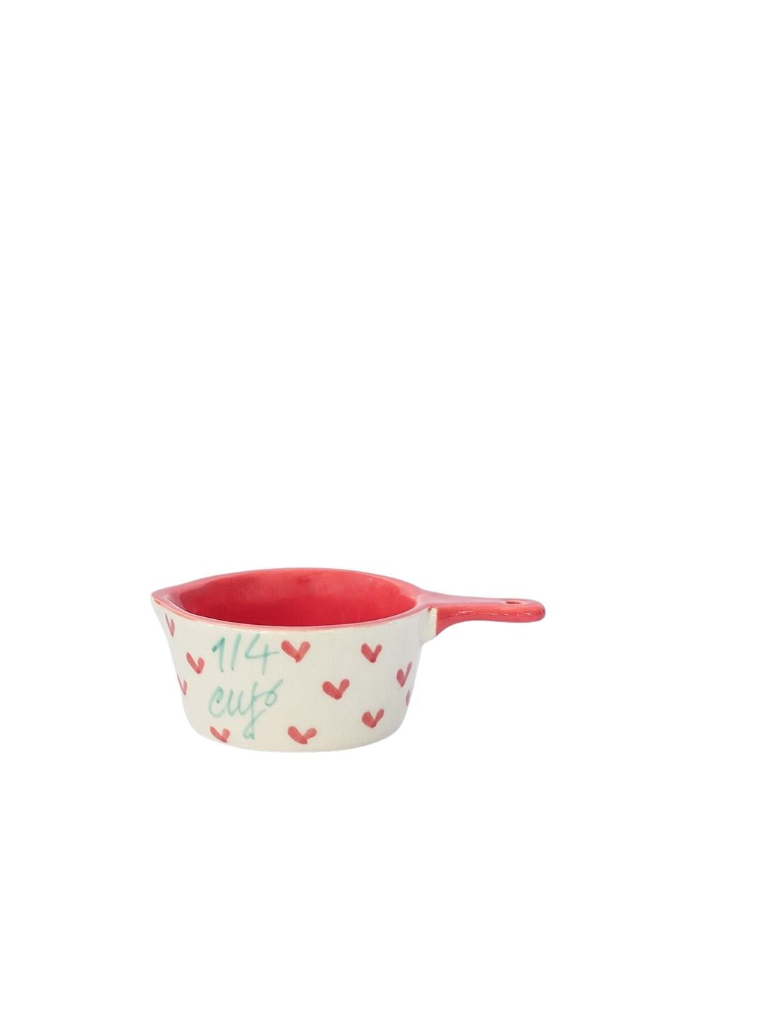 Little Hearts Measuring Ceramic Cup - (Set of 4)