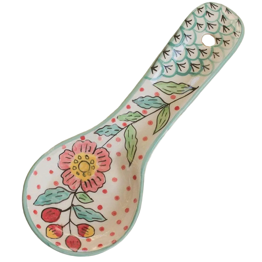 Poppy Petals Spoon Rest, Multi -9.5 Inches