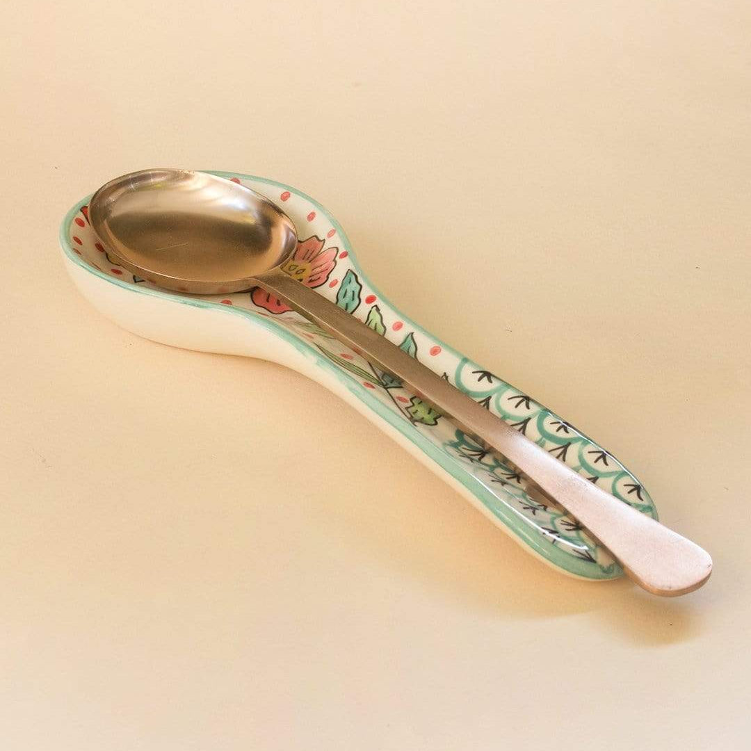 Poppy Petals Spoon Rest, Multi -9.5 Inches
