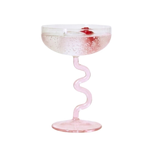 Swirl Cocktail Glasses - Pink- 3.74 x 3.74 x 5.70 Inches (SET OF 4)