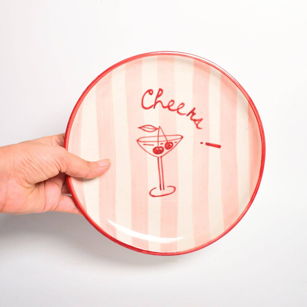 Cheers Ceramic Dessert Plate | Hand-Painted | 8 Inch - Casa Amarosa