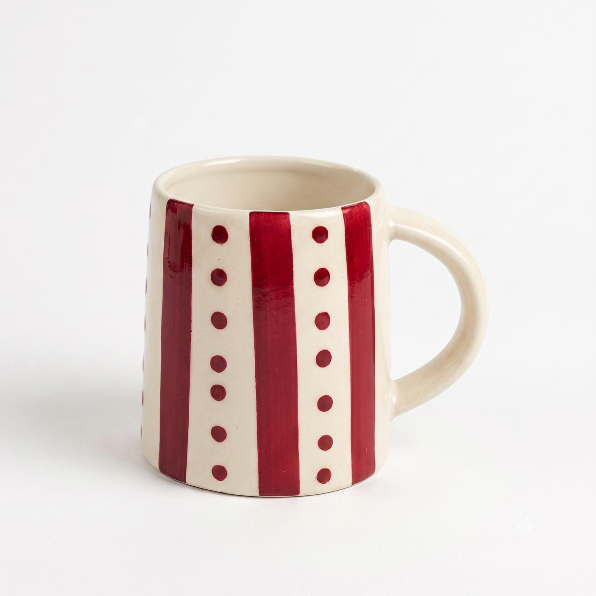 Red Stripe & Dot Mug | 4 Inch - Casa Amarosa