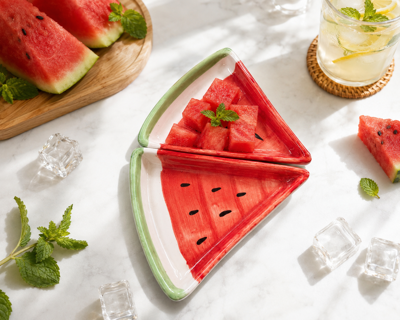 Watermelon Snack Plates, Set of 2