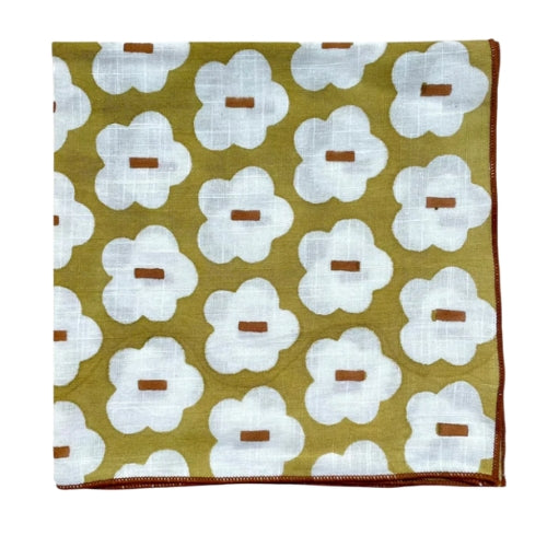 Hand Block Printed Floral Dinner Napkin - 18x18 Inches (Set of 4)