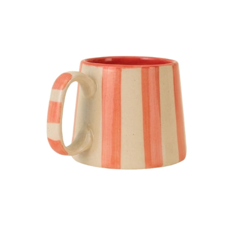 Ceramic Pink Stripe Coffee cup- 220ml (SET OF 4)