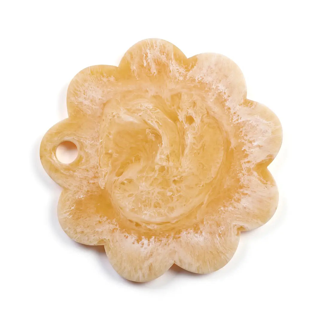 Scallop Resin Cheese Charcuterie Board, Peach - 9 Inches