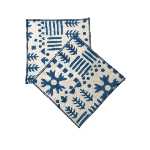 Hand Block Printed Toast Tissues Cocktail Napkin 5x5 Inches (Set of 4)