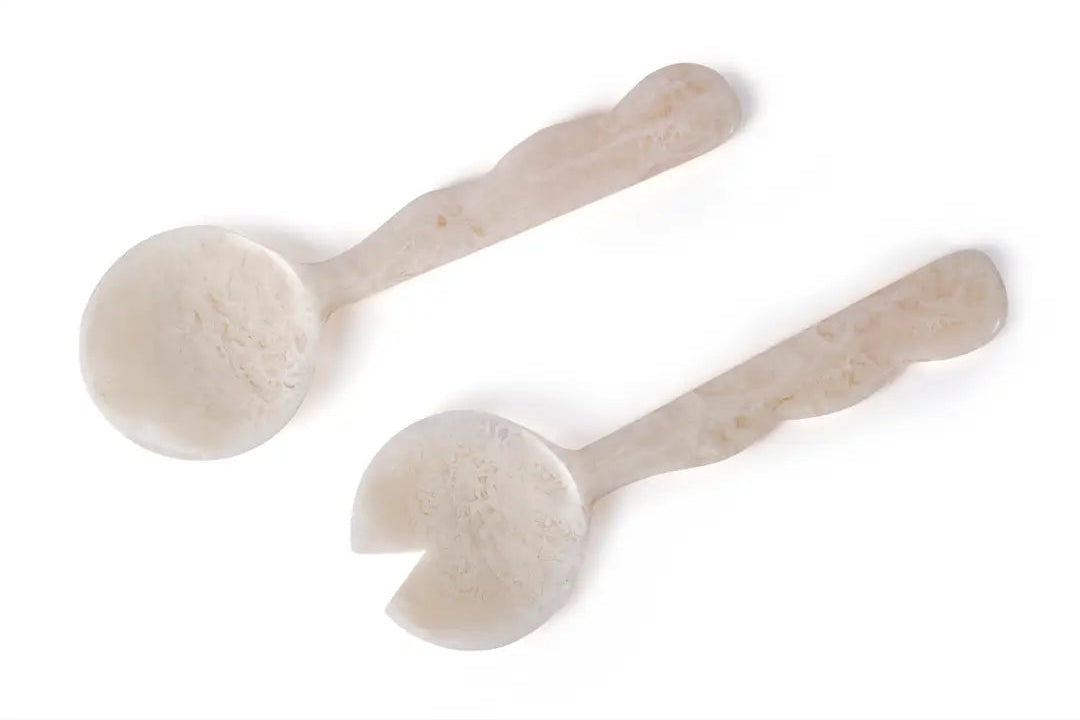 Resin Salad Server-Vanilla (Set of 2), 12.40 x 3.93 Inches