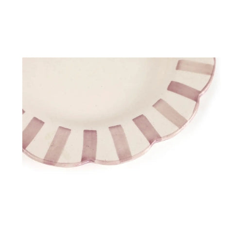 Ceramic stripe Salad Plate,Purple- 8.25 x 8.25 x 1.25 Inches