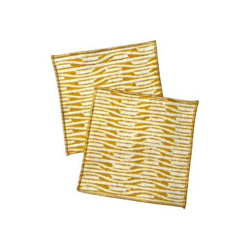 Hand Block Printed Chit Chat Cloth Cocktail Napkin 5x5 Inches (Set of 4)