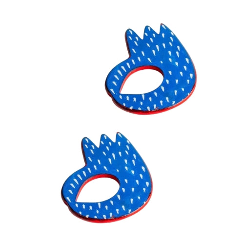 Okey Doke Blue Napkin Ring (Set Of 2) 3.5x4x0.2 Inches