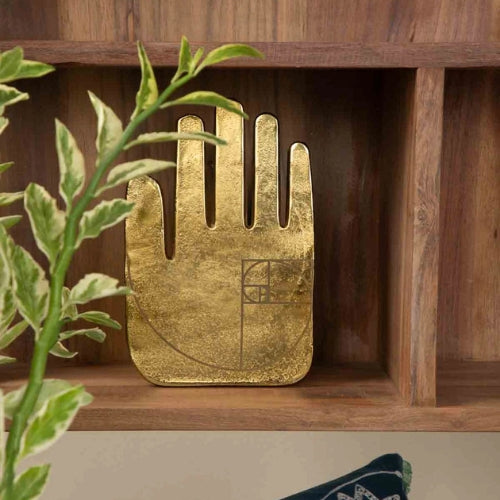 Palm Trivet (Gold) 9x5.5x0.5 Inches