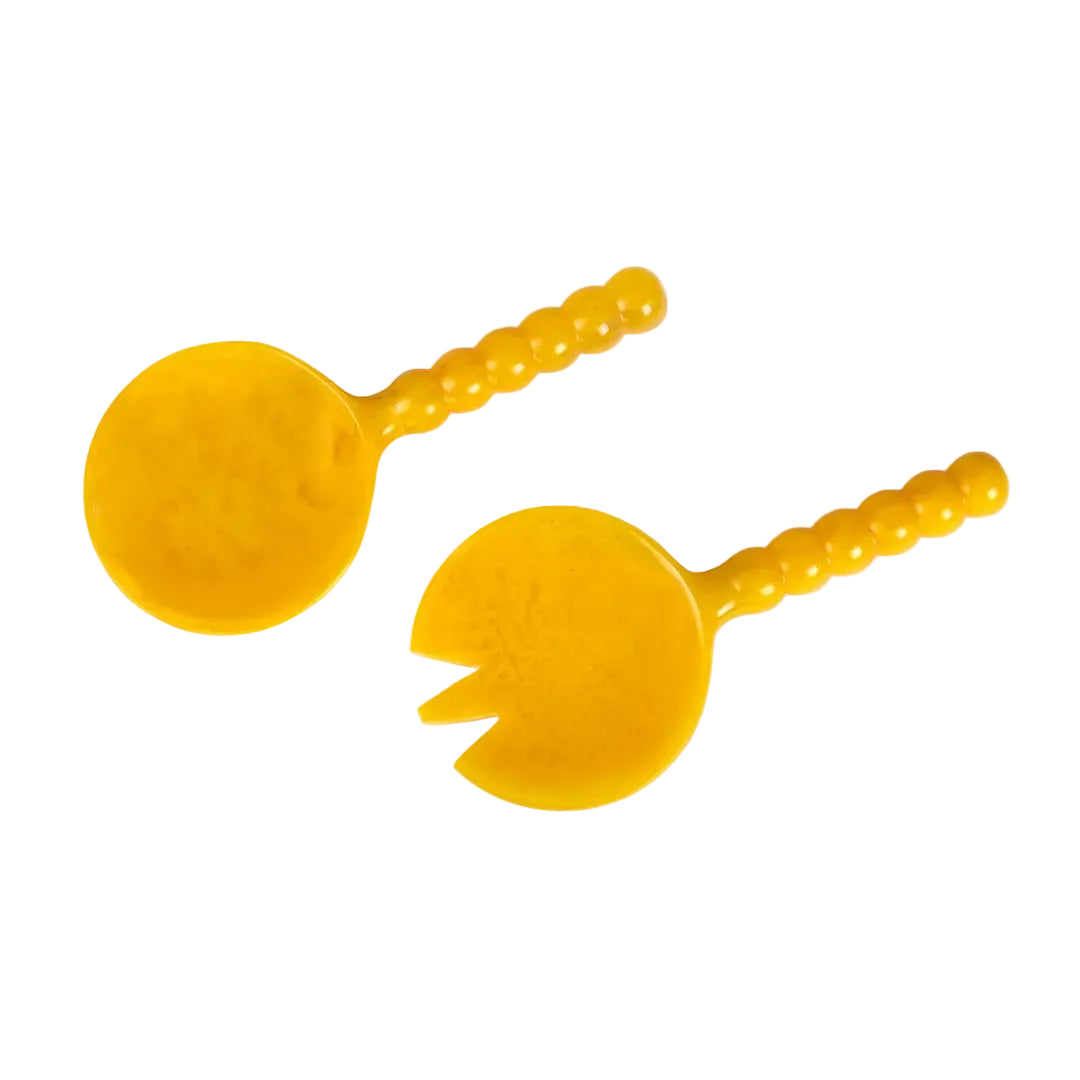 Resin Salad Server- Yellow (Set of 2), 4.10 x 8.75 inches