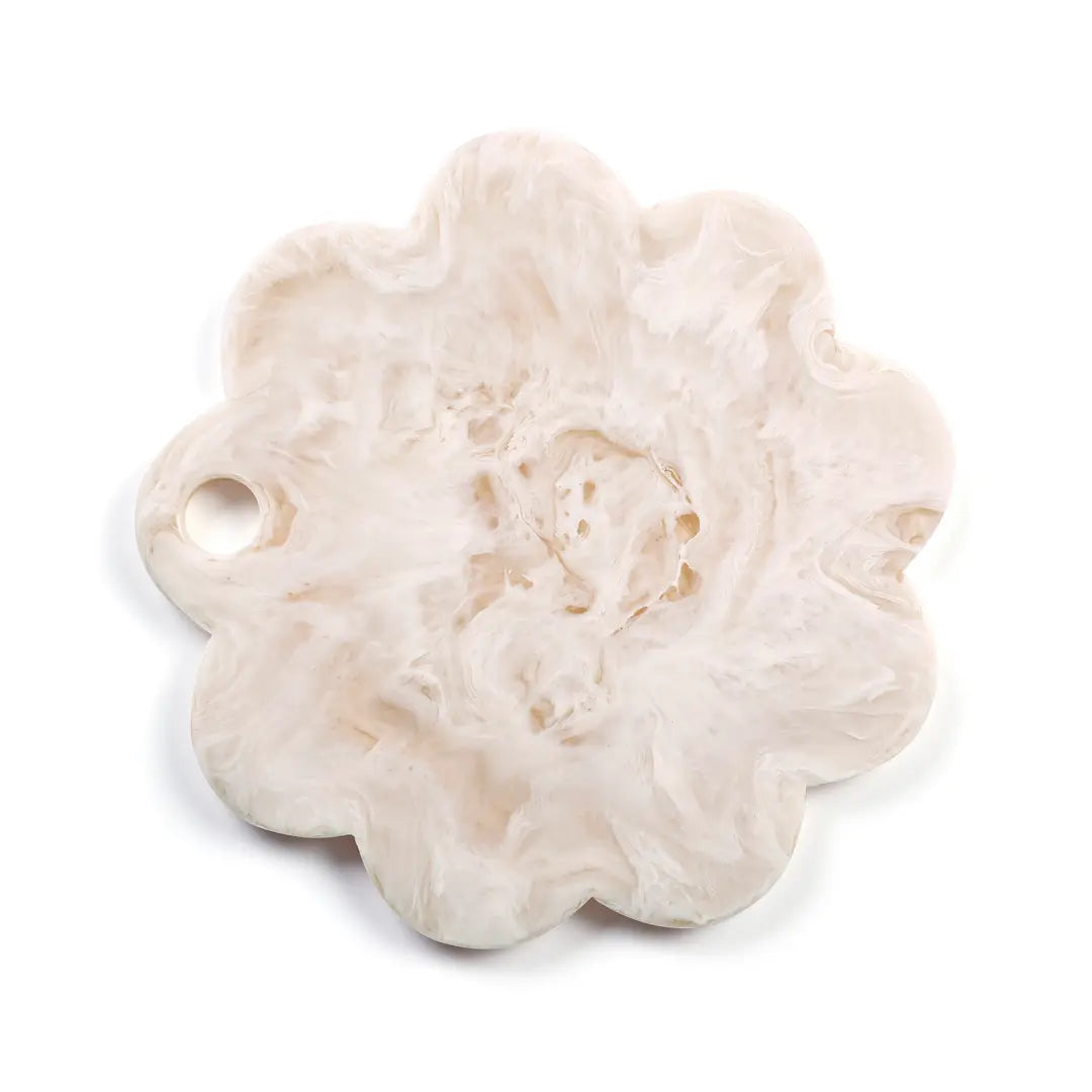 Scallop Resin Cheese Charcuterie Board, Vanilla - 9 Inches